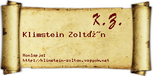 Klimstein Zoltán névjegykártya