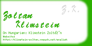 zoltan klimstein business card